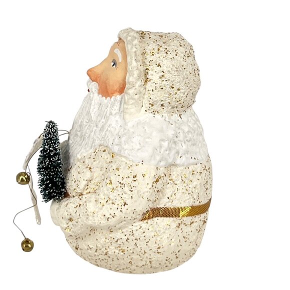 Department 56 Father Frost Figurine With Stars Tree Ivory Gold Glitter - Picture 5 of 11
